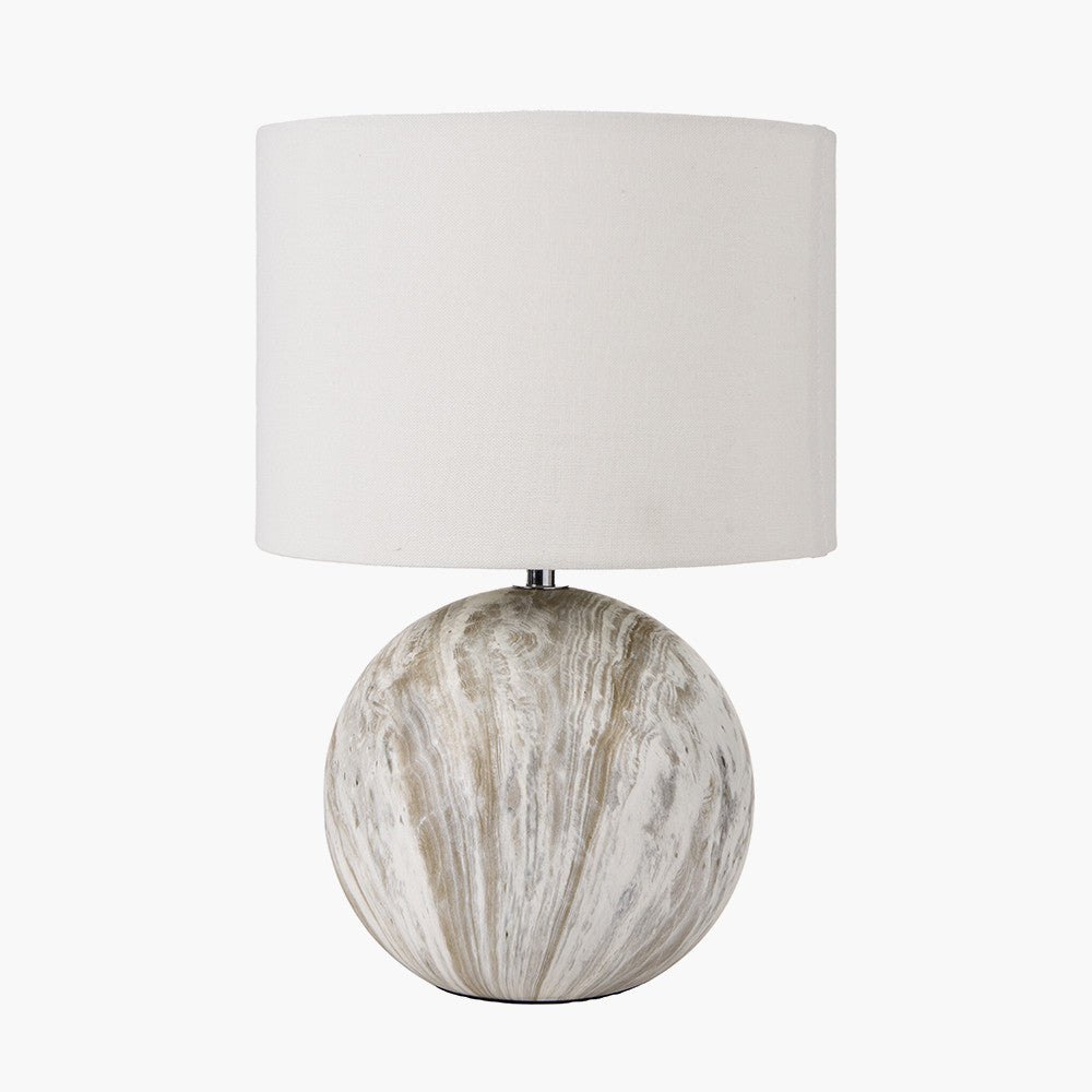 Viejo Grey Stone Effect Ceramic Ball Table Lamp